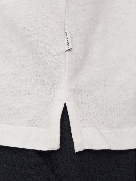 Jack&Jones Jack&Jones Тениска с яка и копчета Summer 12246712 Бял Regular Fit