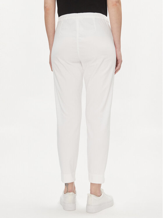 Max Mara Leisure Max Mara Leisure Spodnie materiałowe Terreno 2416131058 Biały Regular Fit