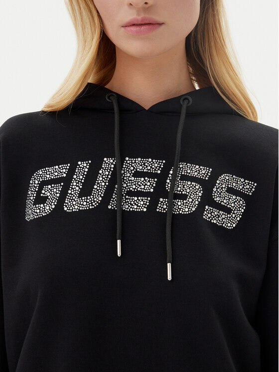 Guess Guess Majica dugih rukava V5GQ09 KCRP0 Crna Relaxed Fit