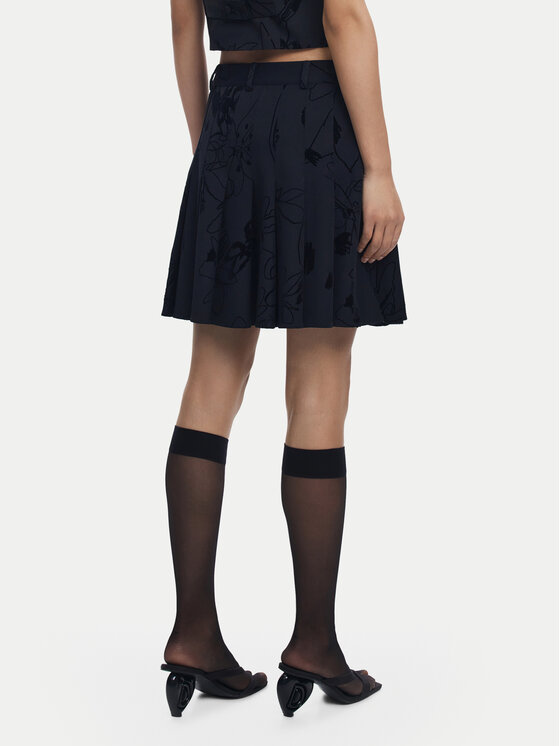 Desigual Desigual Fustă mini Flock 25WWFW10 Negru Regular Fit