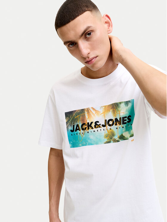 Jack & Jones Jack & Jones Tričko Indiana Tee 12288112 Biela Regular Fit