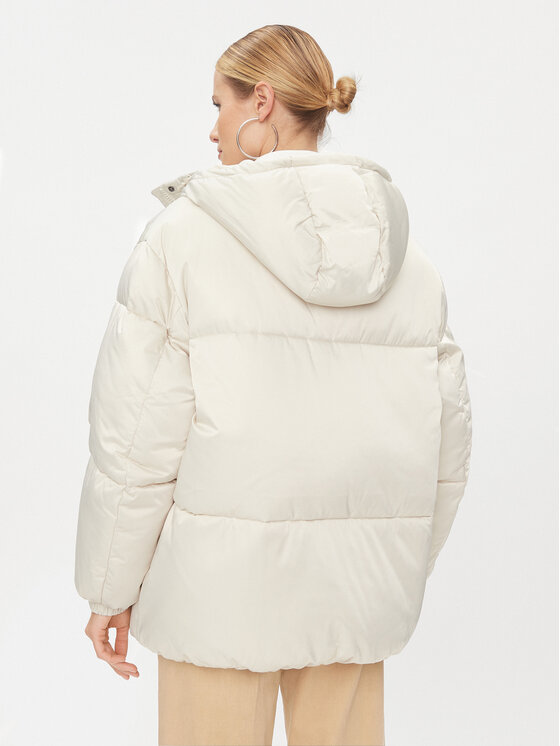 Tommy Jeans Tommy Jeans Зимно яке Ovr Satin DW0DW16586 Екрю Regular Fit