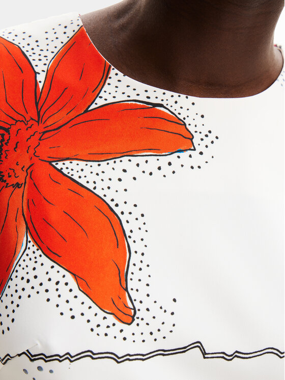 Desigual Desigual Sommerkleid Houston 24SWVW01 Weiß Regular Fit