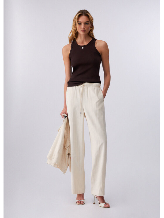 Liu Jo Liu Jo Pantaloni di tessuto CA6113T557AP9579 Bianco Regular Fit