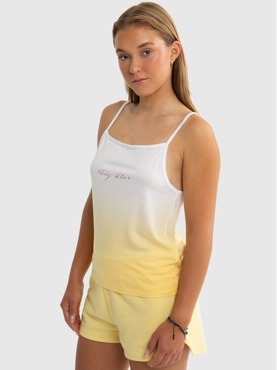 BIG STAR BIG STAR Tank top ROZALIA Żółty Basic Fit