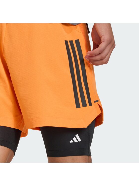 adidas adidas Sportske kratke hlače D4T PrimeLift 3 Stripes KA1197 Narančasta Regular Fit