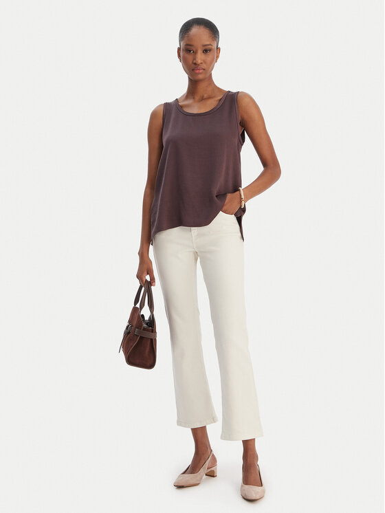 Marella Marella Medžiaginės kelnės Sfinge 2615131261 Écru Slim Fit