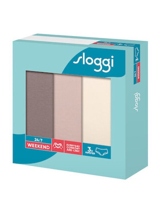 Sloggi Sloggi Komplet 3 par fig 24/7 Weekend|24/7 Weekend M002 Beżowy