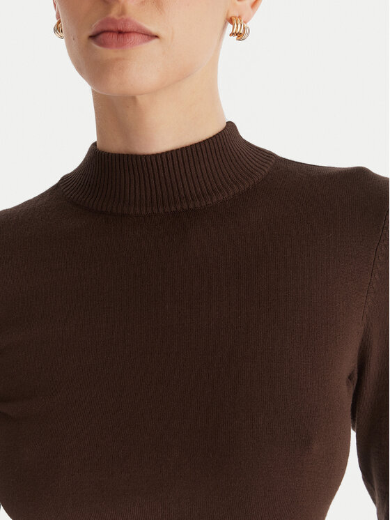 ACCESS FASHION ACCESS FASHION Krekls ar augstu apkakli 54-8074 Brūns Slim Fit