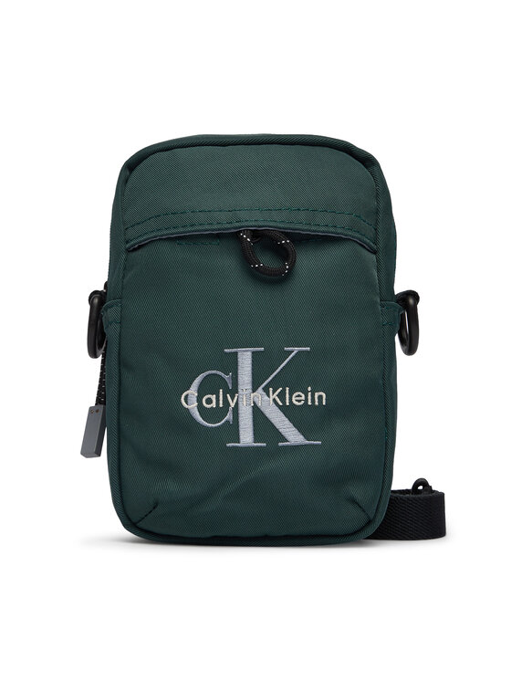 Calvin Klein Calvin Klein Crossover torbica Bold Logo Nylon Slim Reporter LV04D3231G Zelena