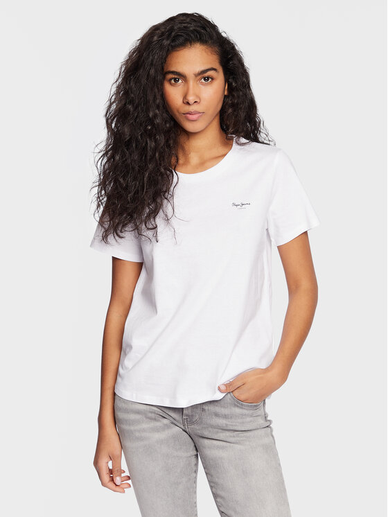 Pepe Jeans Pepe Jeans T-Shirt Wendy Chest PL505481 Λευκό Regular Fit