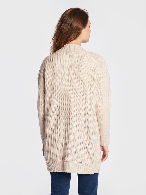 Cardigan LK-249ORGANICF Beige Regular Fit