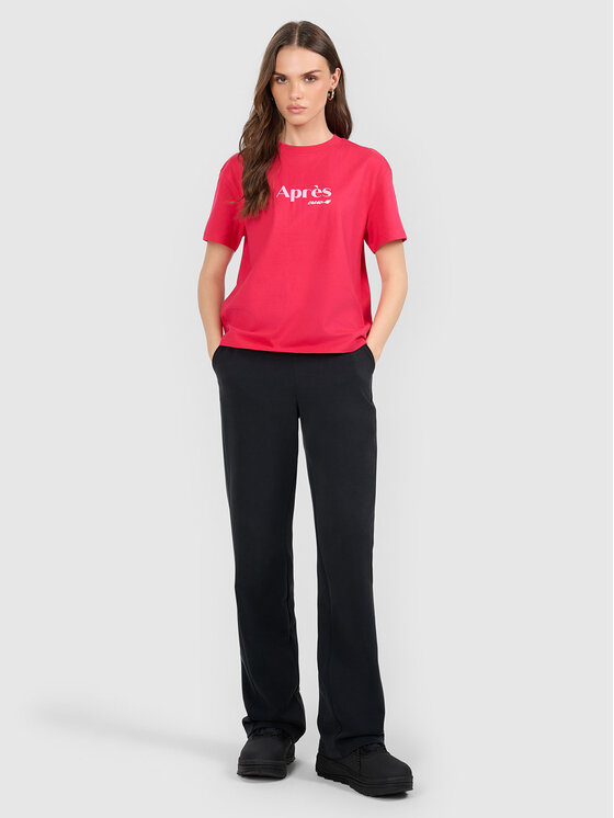 4F 4F T-Shirt APRES SKI Czerwony Boxy Fit
