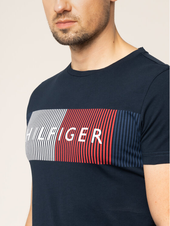 Tommy Hilfiger T Shirt MW0MW10829 Tmavomodr Regular Fit