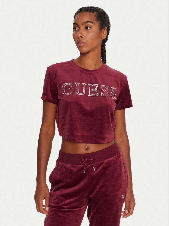 Guess Guess T-Shirt V3BI01 K0232 Bordó Regular Fit