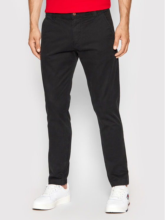 Tommy Jeans Chino nohavice Scanton DM0DM09595 Čierna Slim Fit