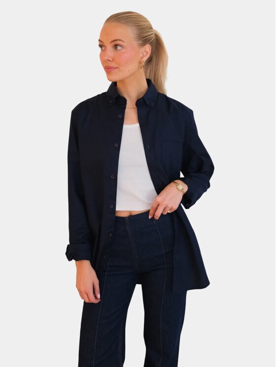 TeeShoppen TeeShoppen Koszula 'Basic Collection' Granatowy Regular Fit