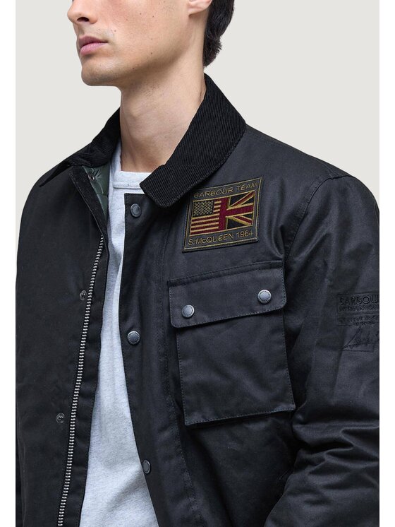 Barbour International Barbour International Giacca di pelle WORKERS WAX Nero Casual Fit