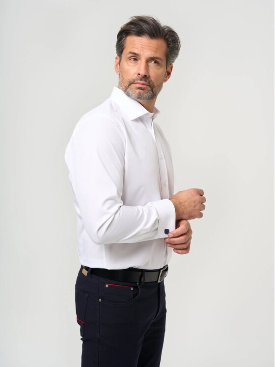 Willsoor Willsoor Koszula s40535 Biały Slim Fit