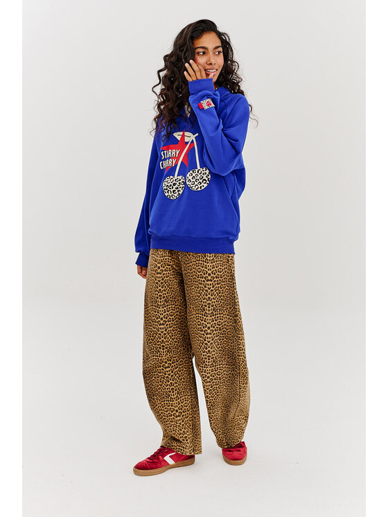 NAOKO NAOKO Bluza Starry Cherry Niebieski Regular Fit