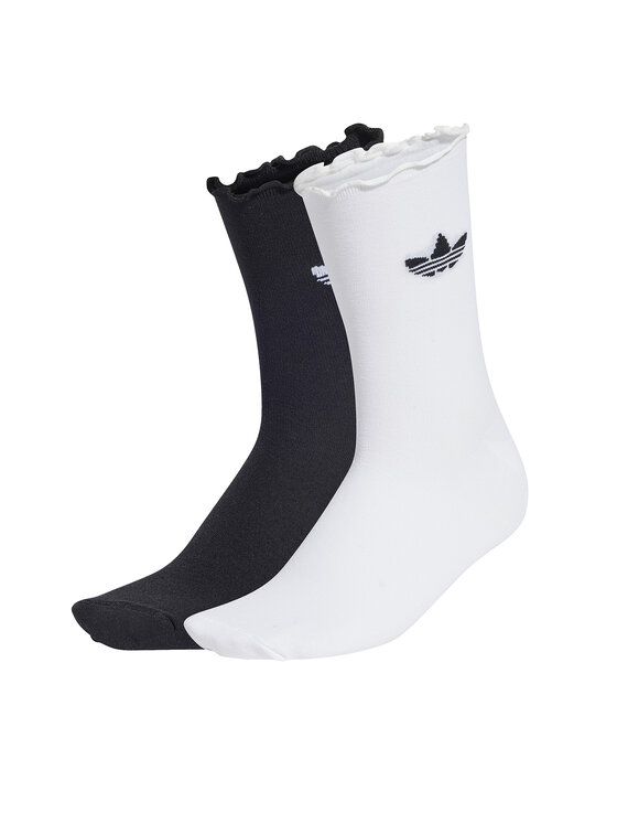 Set de 2 perechi de șosete lungi de damă adidas Ruffle Sock 2P JD5623 Alb