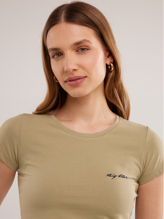 BIG STAR BIG STAR T-Shirt IRSERA Zielony Slim Fit