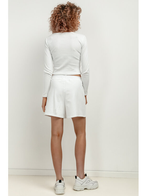 Tessita Tessita Szorty materiałowe T415/1/XL Biały Regular Fit