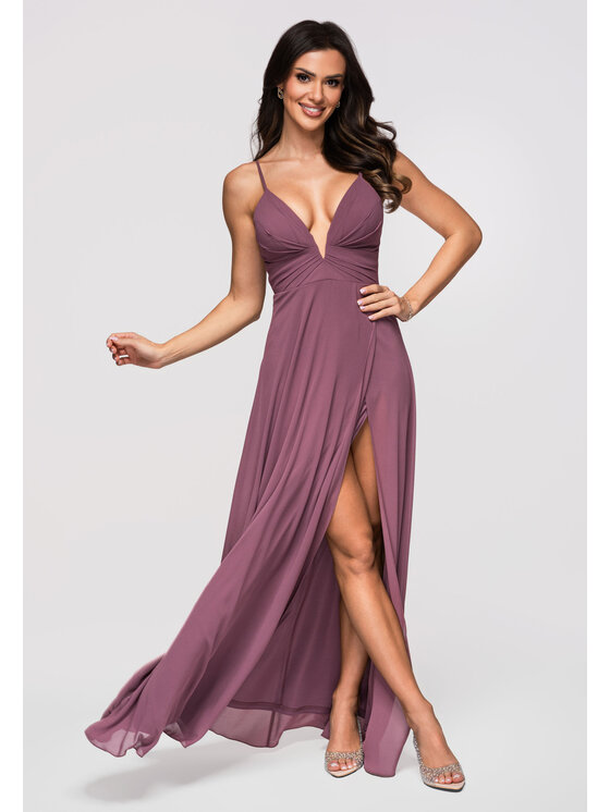 Ombre Ombre Sukienka wieczorowa LA-OM-DLR357 Czerwony A-Line Fit