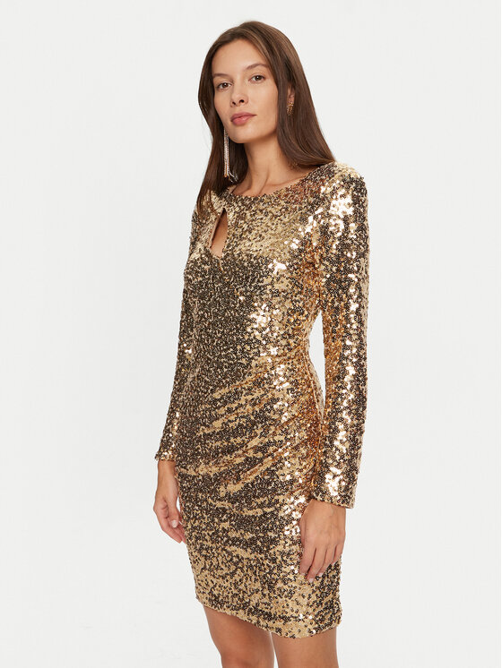 Rinascimento Rinascimento Kokteilinė suknelė CFC0019792002 Auksinė Regular Fit