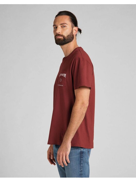 Lee Lee T-shirt SS CANT BUSTEM TEE Rosso Regular Fit
