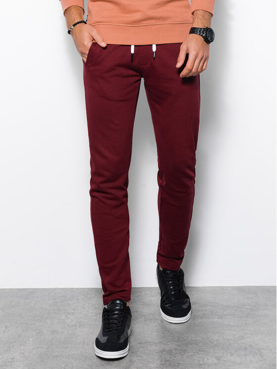 Ombre Ombre Teplákové kalhoty P946 Bordó Regular Fit