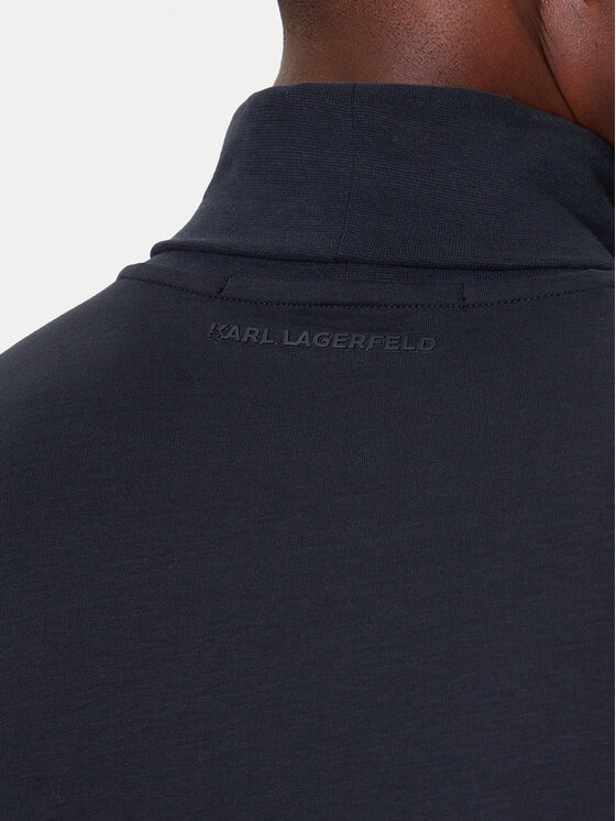 KARL LAGERFELD KARL LAGERFELD Bluză cu gât 755023 554226 Bleumarin Regular Fit