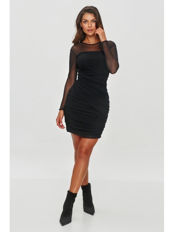Makadamia Makadamia Sukienka wieczorowa M855 Czarny Slim Fit