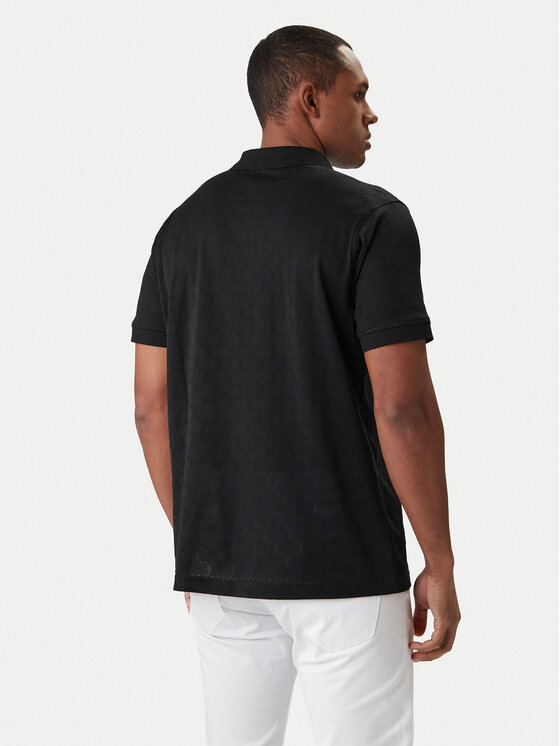 KARL LAGERFELD KARL LAGERFELD Тениска с яка и копчета 745008 561204 Черен Slim Fit