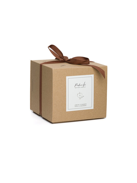 Padowski Artisan Candles Padowski Artisan Candles Świeca JABŁKO CYNAMON - ŚWIECA SOJOWA W CIEMNO BURSZTYNOWYM SZKLE Brązowy