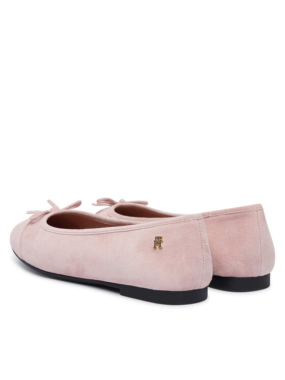 Tommy Hilfiger Tommy Hilfiger Balerīnas Th Monogram Suede Ballerinas FW0FW09357 Rozā