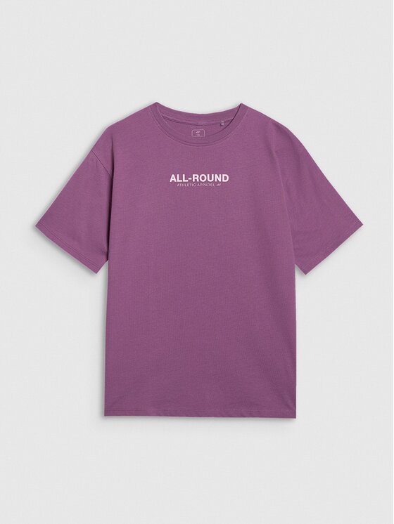 4F 4F T-Shirt 4FJWAW25TTSHF2387-50S Fioletowy Oversize