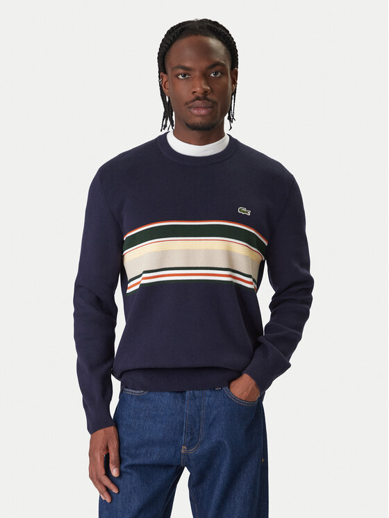 Lacoste Sveter AH5944 Tmavomodrá Regular Fit