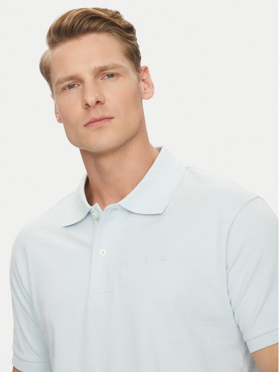 Guess Jeans Guess Jeans Polo marškinėliai M4BP29 KCJV1 Žydra Regular Fit