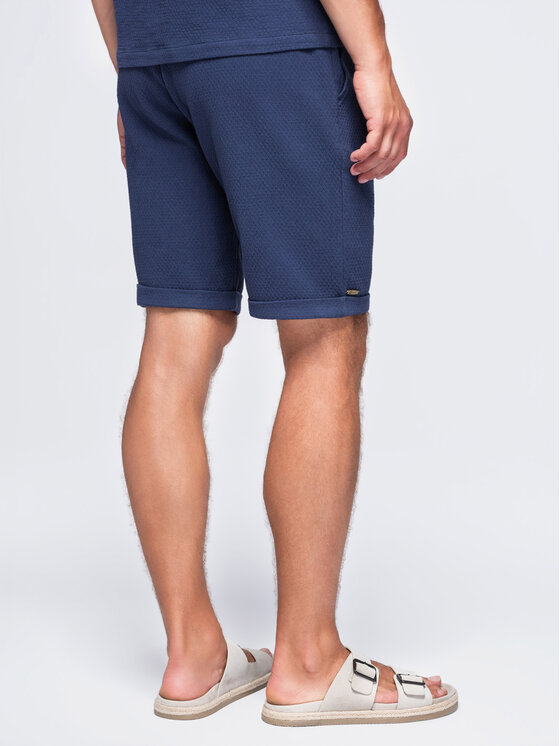 Ombre Ombre Szorty materiałowe OM-SRCS-0207 Granatowy Regular Fit