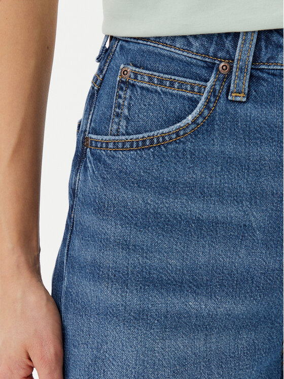 Lee Lee Džínsové šortky Stella 112364098 Tmavomodrá Wide Leg