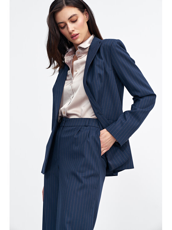 NIFE NIFE Spodnie materiałowe SD105 Granatowy Relaxed Fit