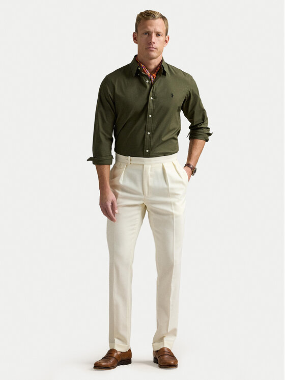 Polo Ralph Lauren Polo Ralph Lauren Риза 710929348006 Зелен Slim Fit