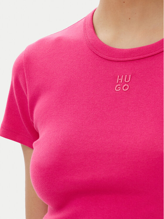 HUGO HUGO Póló Delanor 50512000 Rózsaszín Slim Fit