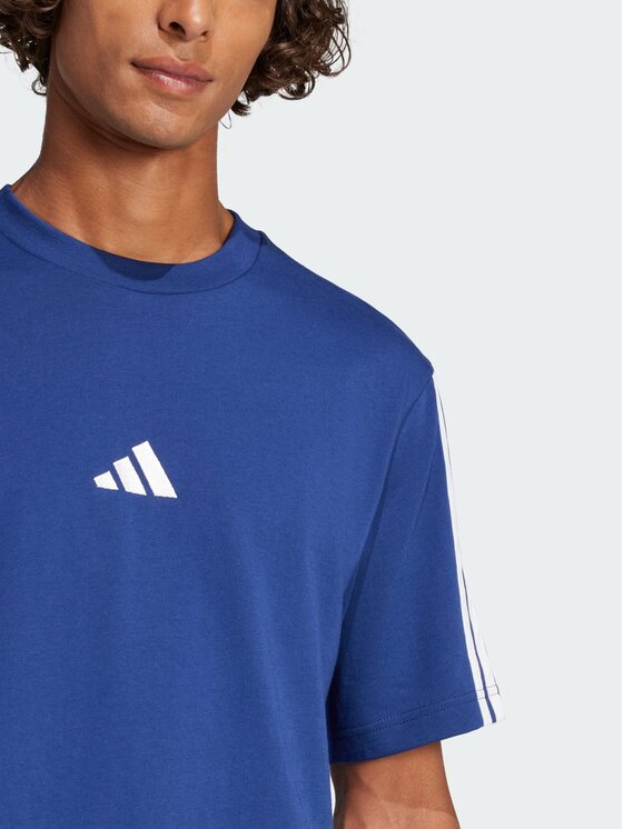 adidas adidas T-Shirt Essentials 3-Stripes Single Jersey Tee Niebieski Regular Fit