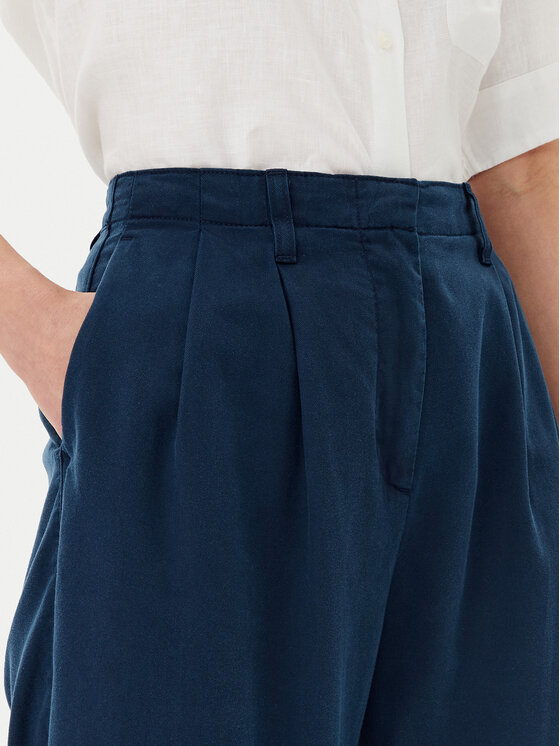 Tommy Hilfiger Tommy Hilfiger Bavlnené nohavice WW0WW45589 Tmavomodrá Relaxed Fit