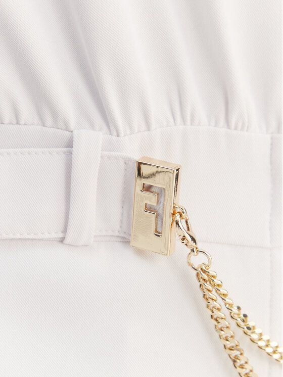 Fracomina Fracomina Cocktail obleka FS25SD1001W47601 Bela Regular Fit