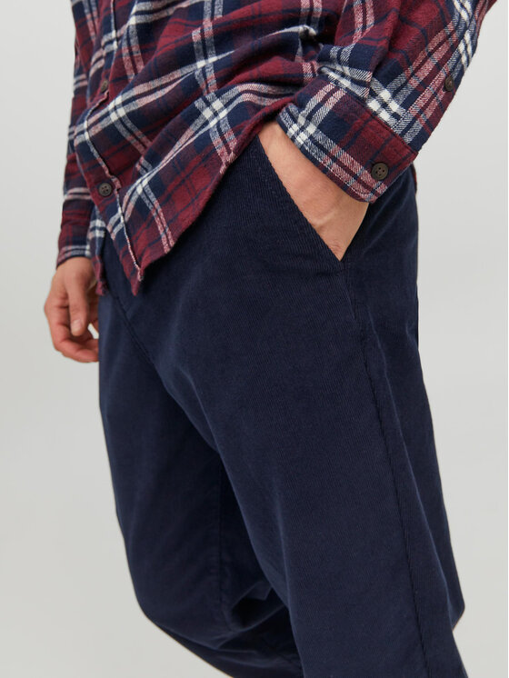 Jack&Jones Jack&Jones Medžiaginės kelnės 12237547 Tamsiai mėlyna Tapered Fit