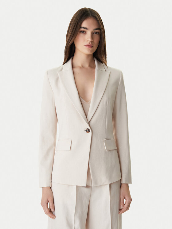 Marella Marella Marynarka Emme by Marella Slogan1 2615041211 Kremowy Slim Fit