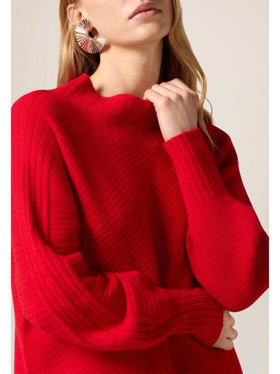 Oltre Oltre Cardigan M124E002124N016 Rosso Over Fit